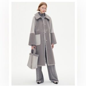 Baum und pferdgarten Gray Long leather & fur Coat size 6